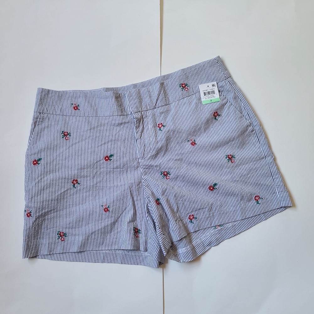 Maison Jules stripe floral print short
